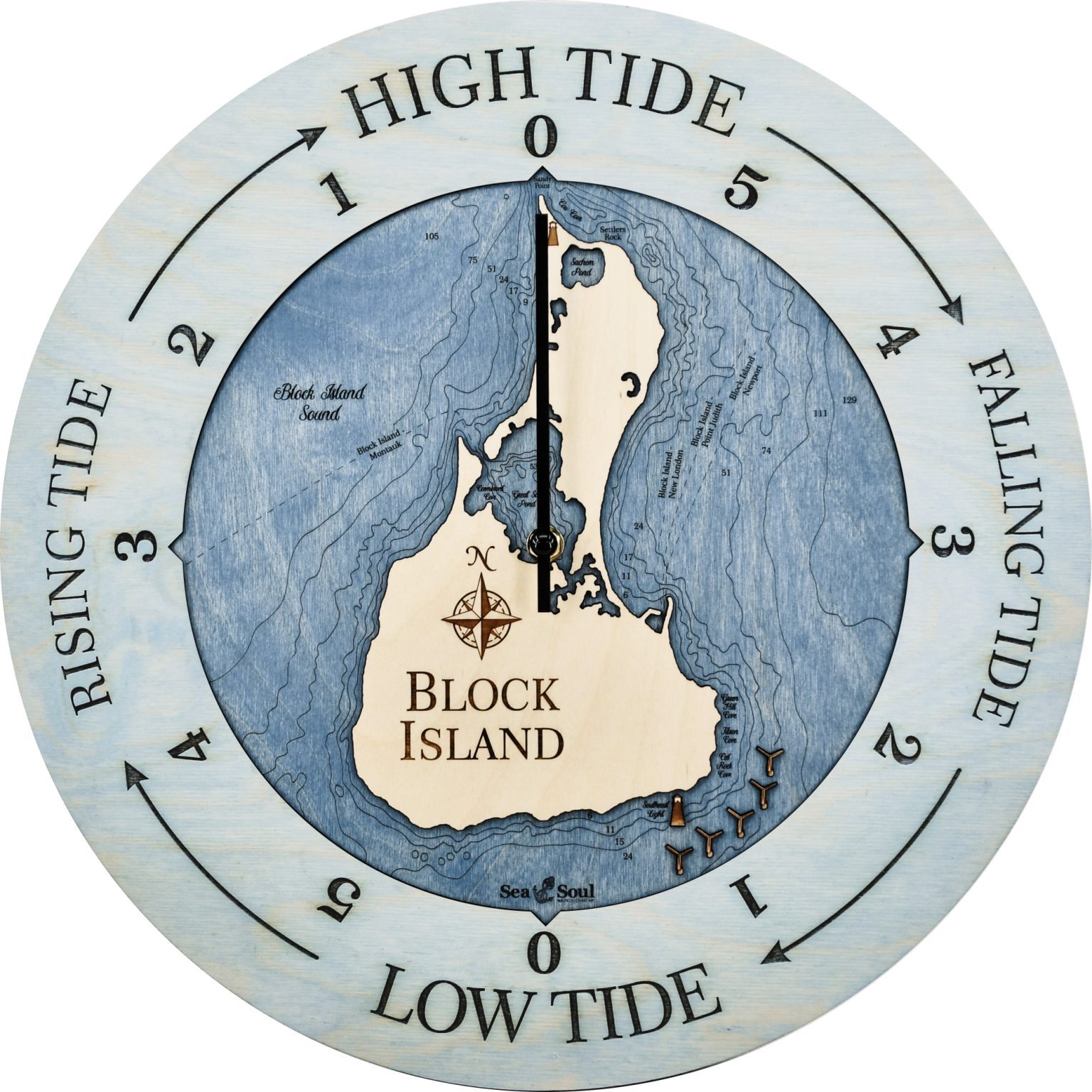 Block Island Tide Clock Sea And Soul Charts