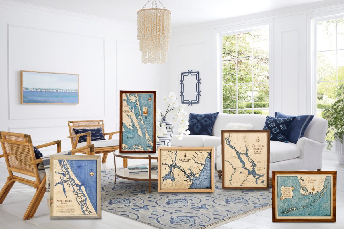 Build Your Own 4 Level Nautical Chart Wall Art 14”x 22” or 16”x 20” Sea and Soul Charts