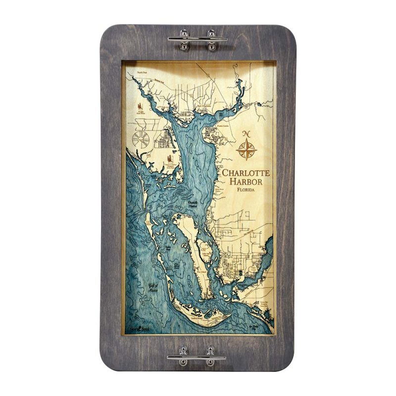 Charlotte Harbor Nautical Map Boat Cleat Serving Tray - Sea and Soul Charts