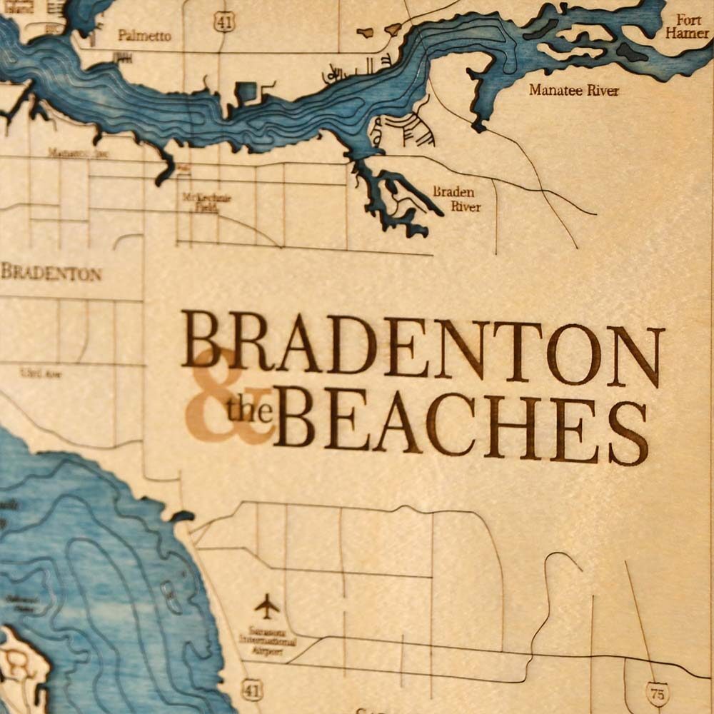 Bradenton & the Beaches Nautical Chart Wall Art, 13"x16" Sea and Soul