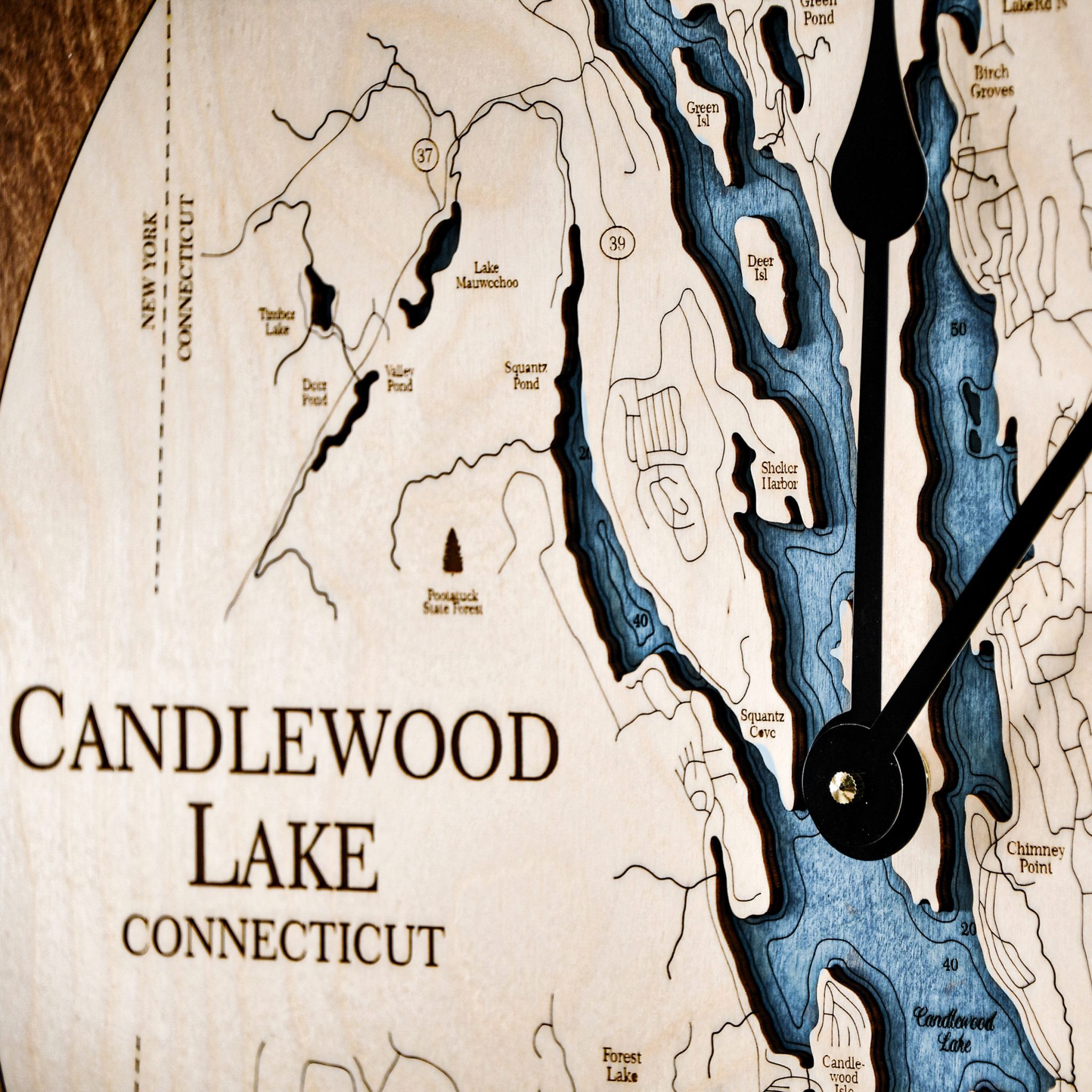 Candlewood Lake Nautical Map Clock Sea and Soul Charts