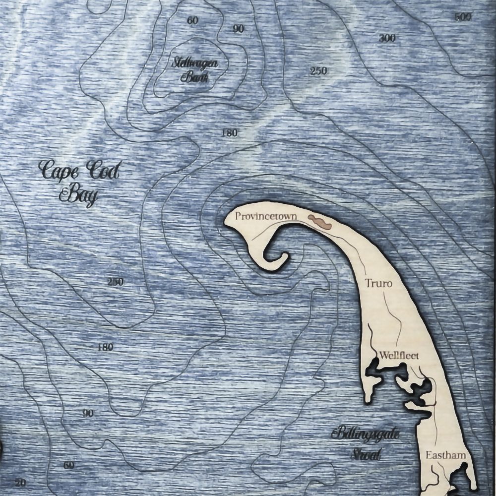 Cape Cod Wall Art Rustic Pine with Deep Blue Water Detail Shot 3