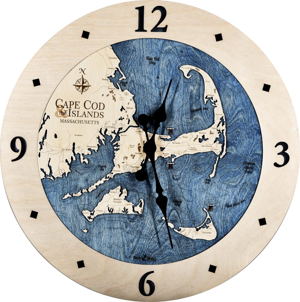 Cape Cod coastal clock 12 in