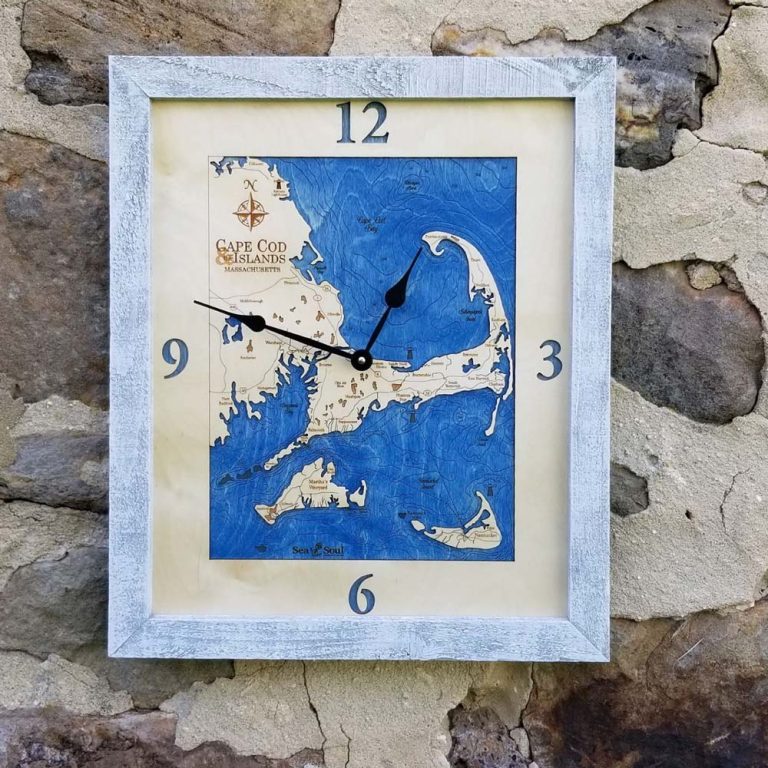 Annapolis Topographic Wood Wall Clock Sea & Soul