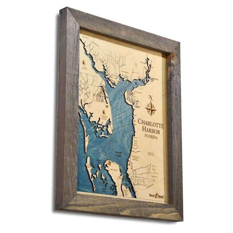 Build Your Own 2Level Nautical Chart Wall Art 13"x16" Sea and Soul