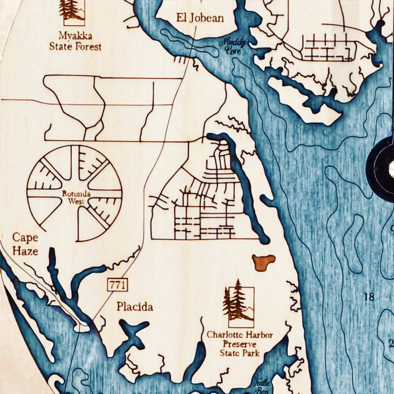 Charlotte Harbor Nautical Map Clock - Sea and Soul Charts