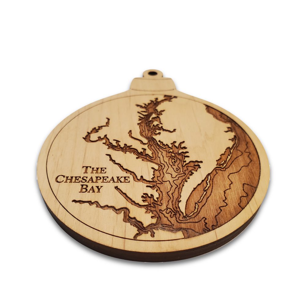 Chesapeake Bay Engraved Nautical Ornament Angle