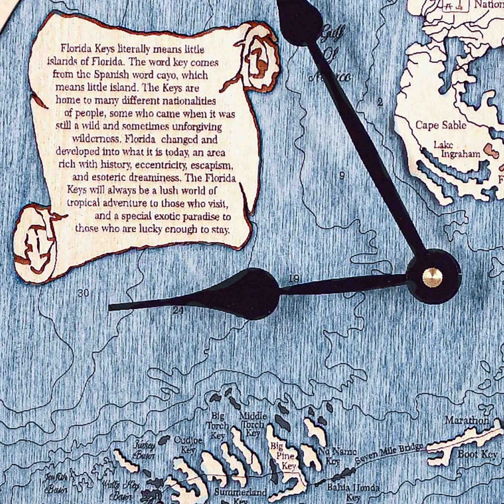 Key West Nautical Clock Birch Accent with Deep Blue Water Detail Shot 1