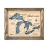 Great Lakes Wall Art Rustic Pine Accent with Deep Blue Water