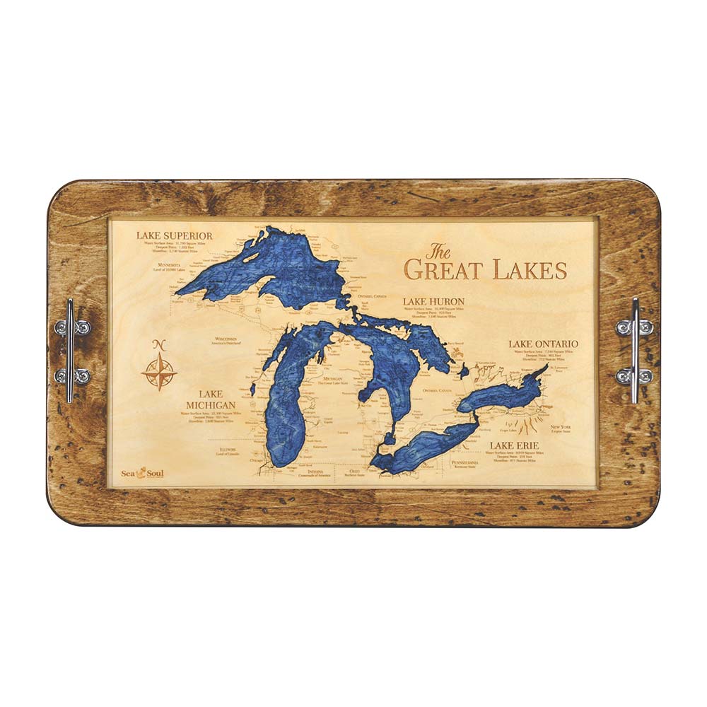 Great Lakes Carved Art Tray 