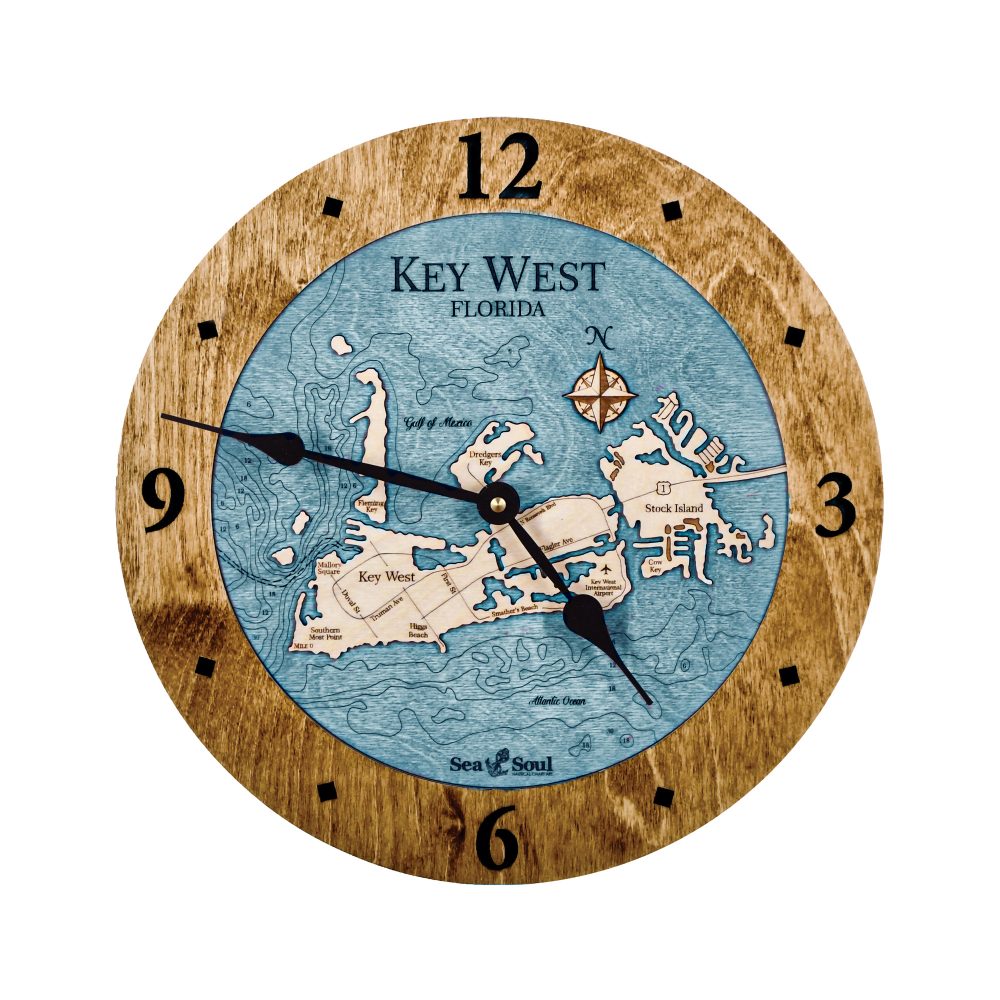 Key West Nautical Clock Americana Accent with Blue Green Water