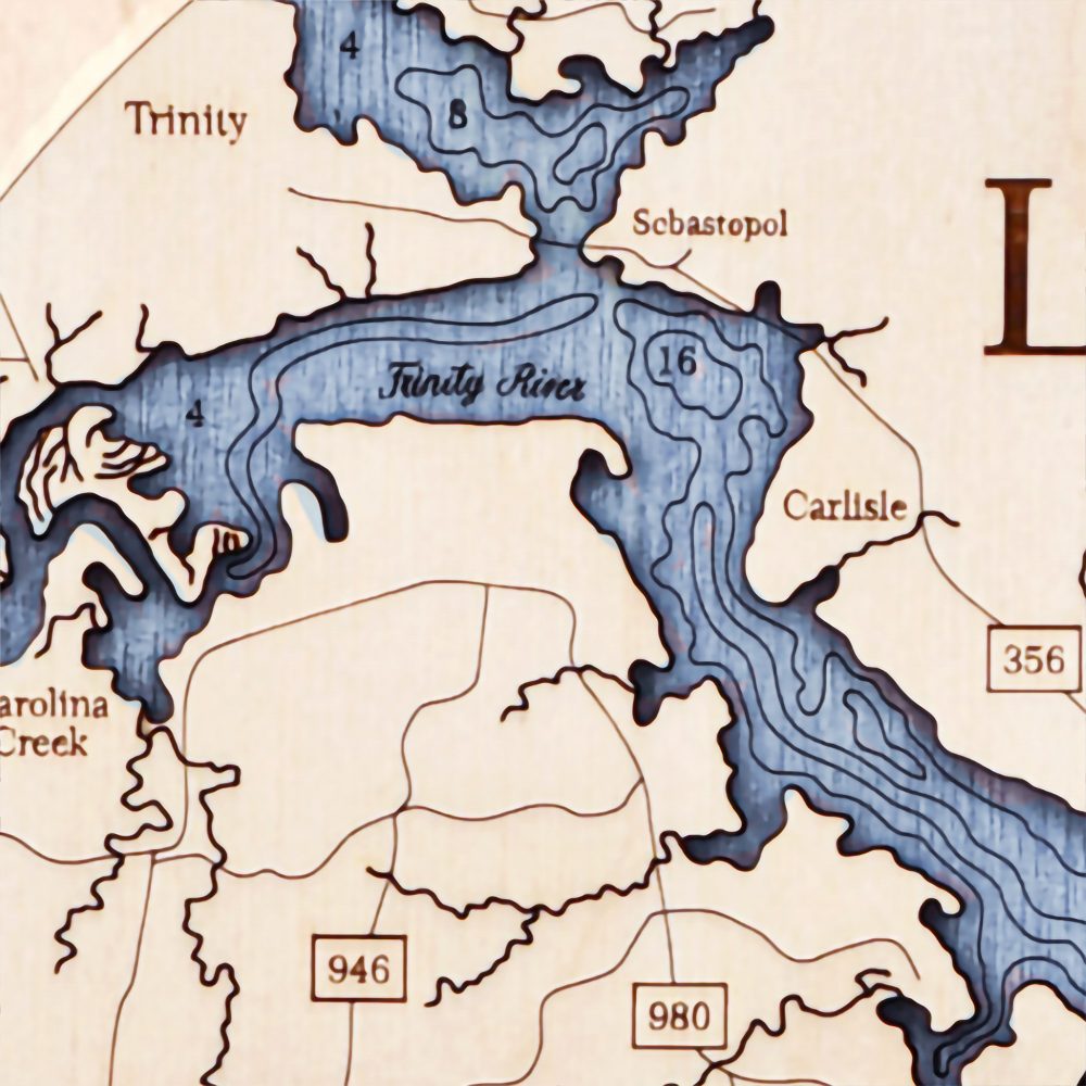 Lake Livingston Nautical Clock Birch Accent with Deep Blue Water Detail Shot 1