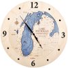 Lake Michigan Nautical Clock Birch Accent with Deep Blue Water Product Shot