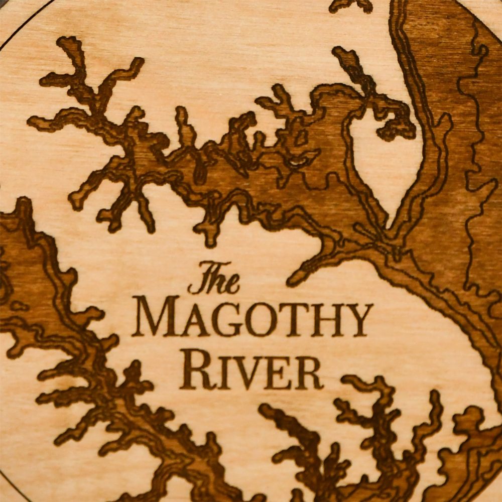 Magothy River Engraved Nautical Ornament Detail Shot