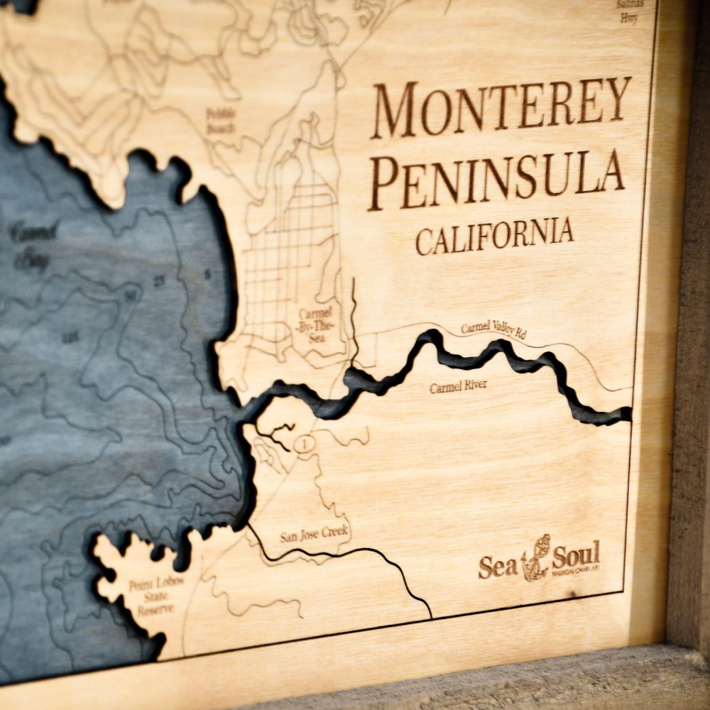 Monterey Peninsula Wall Art Pine Accent with Deep Blue Detail Shot 1
