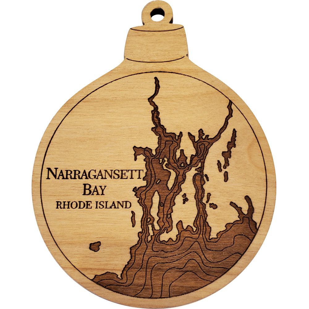 Narragansett Bay Engraved Nautical Ornament