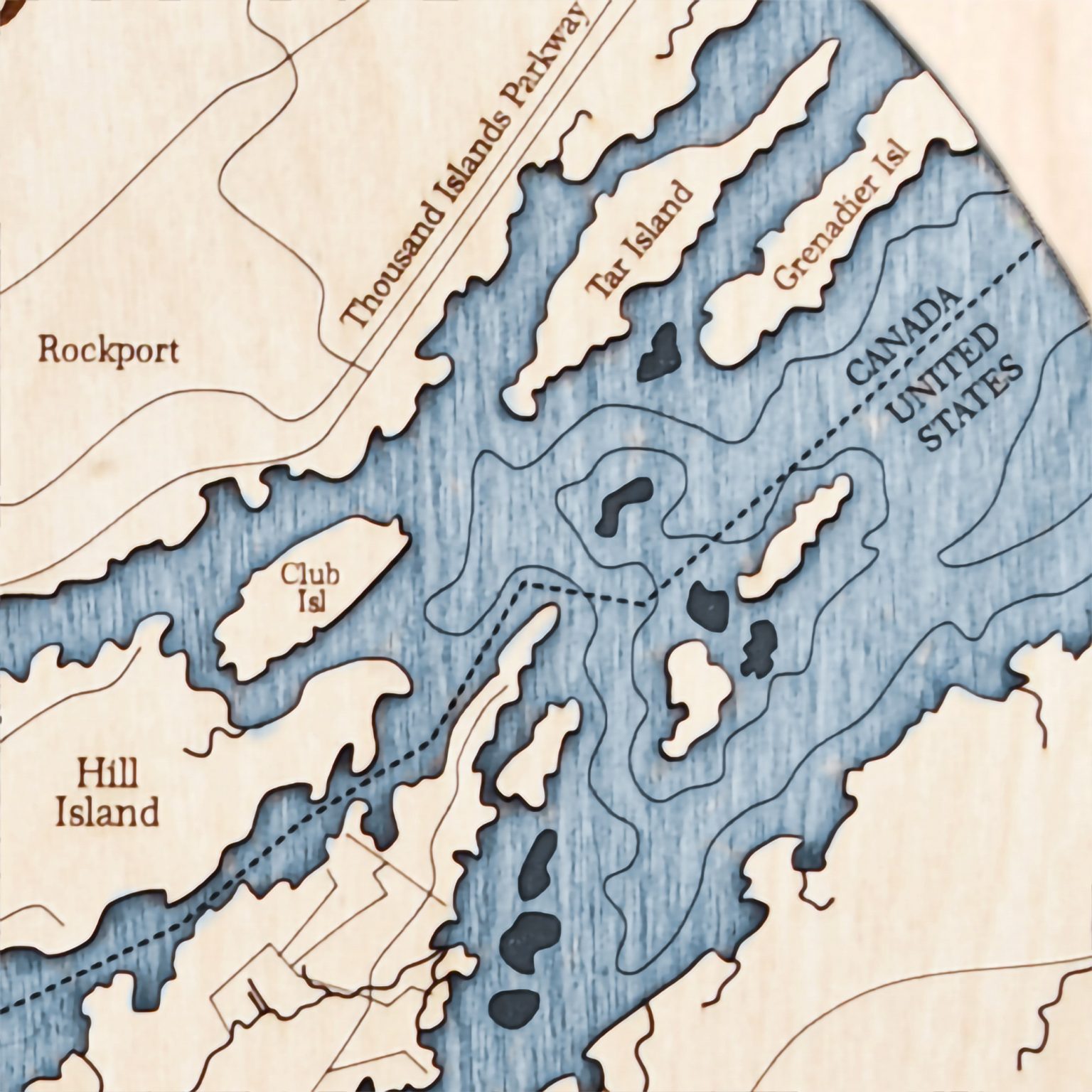 Thousand Islands Nautical Map Clock - Sea and Soul Charts