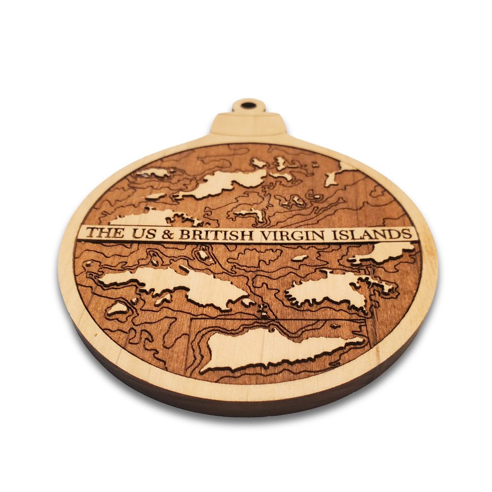 Virgin Islands Engraved Nautical Ornament Angle