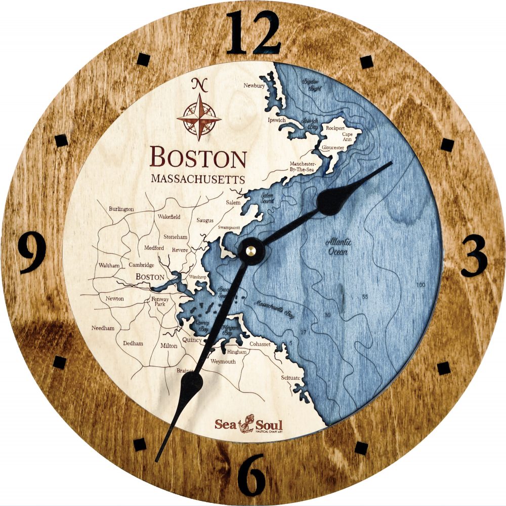 Boston Harbor Nautical Clock Americana Accent with Deep Blue Water Product Shot