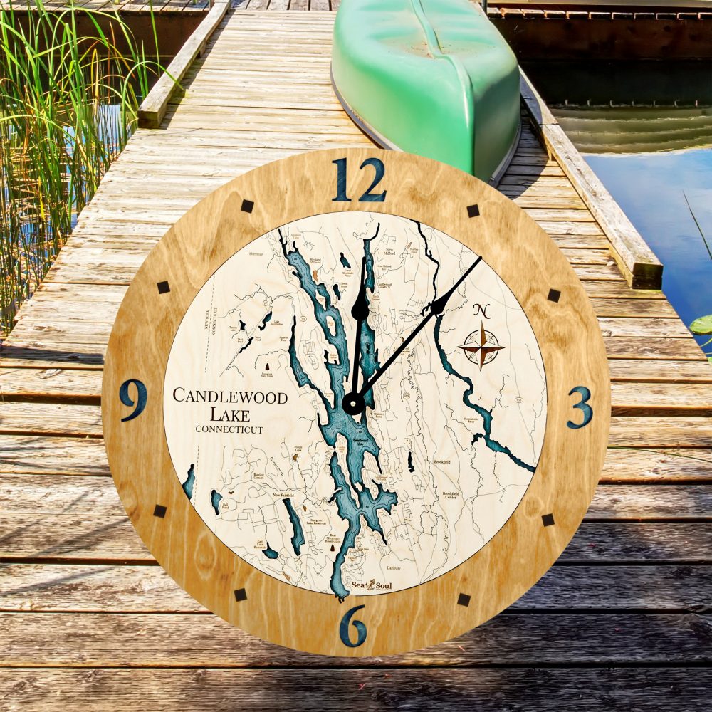 Candlewood Lake Honey Accent with Blue Green Water on Dock