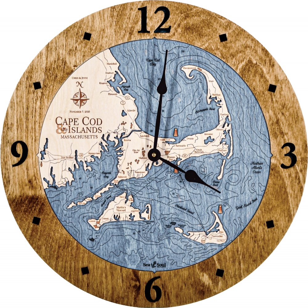 Cape Cod Nautical Clock Americana Accent with Deep Blue Water Product Shot
