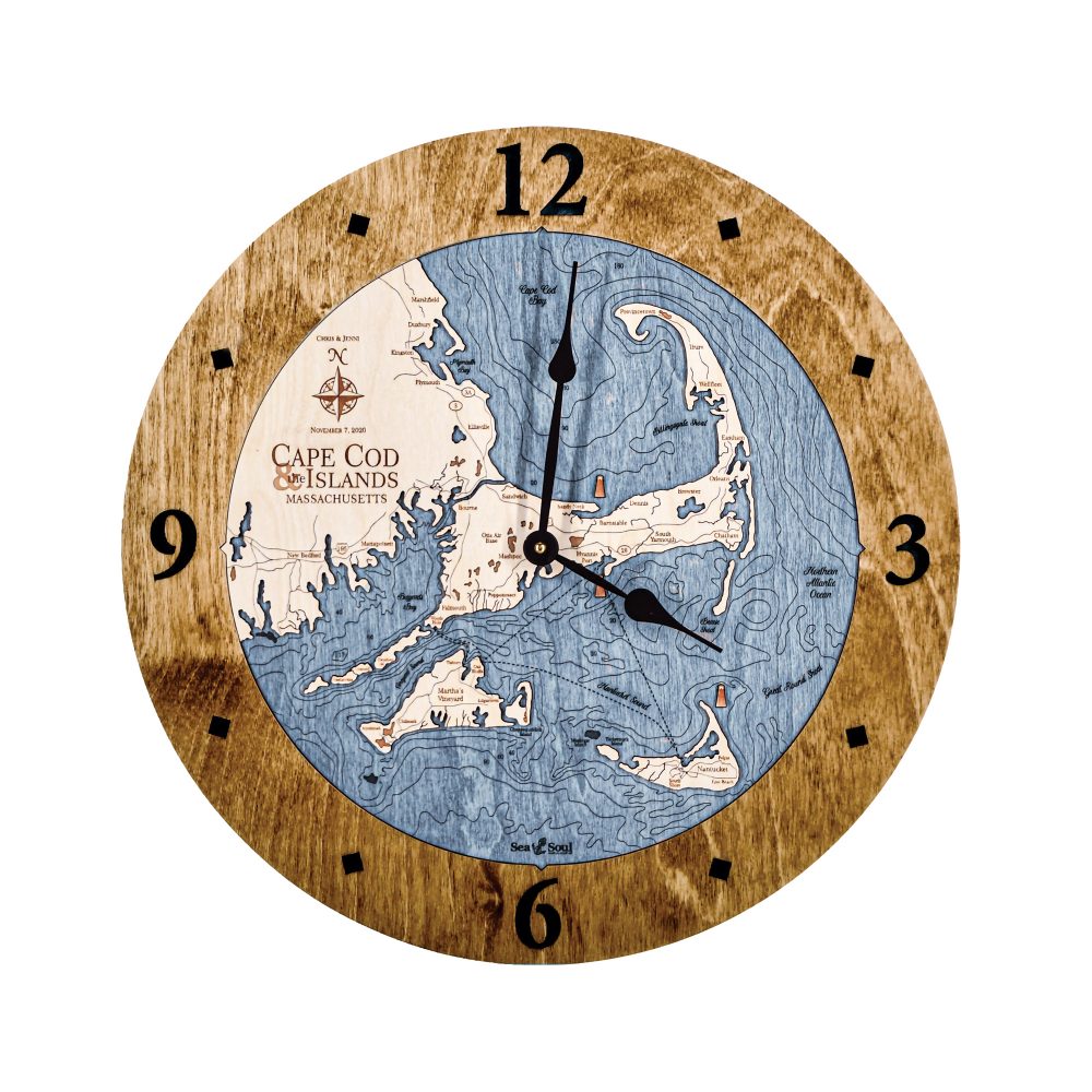Cape Cod Nautical Clock Americana Accent with Deep Blue Water