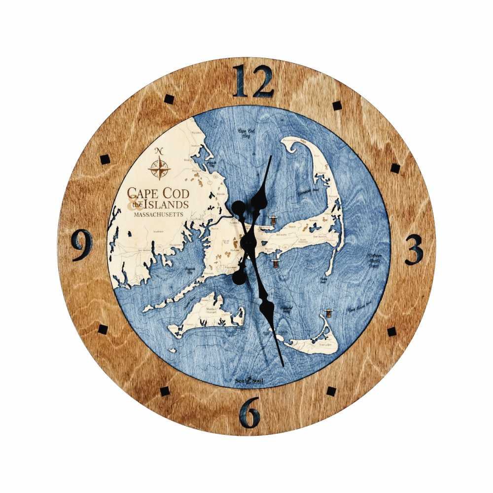 Cape Cod Coastal Clock Americana Accent with Deep Blue Water