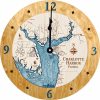 Charlotte Harbor Nautical Clock Honey Accent with Blue Green Water Product Shot