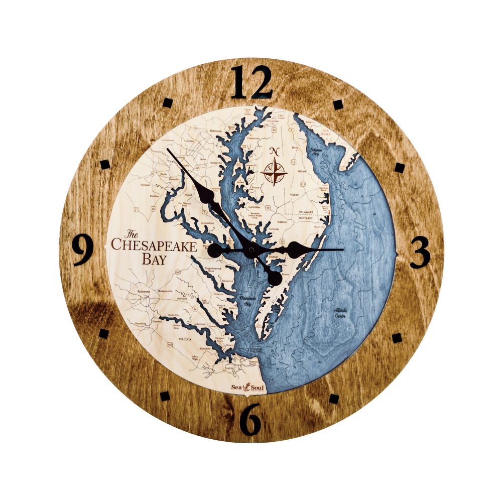 Chespeake Bay Nautical Clock Americana Accent with Deep Blue Water