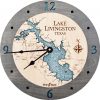 Lake Livingston Nautical Clock Driftwood Accent with Blue Green Water Product Shot