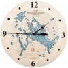 Lake Winnipesaukee Nautical Map Clock Birch Accent with Blue Green Water Product Shot