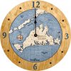Martha's Vineyard Nautical Clock Honey Accent with Deep Blue Water Product Shot