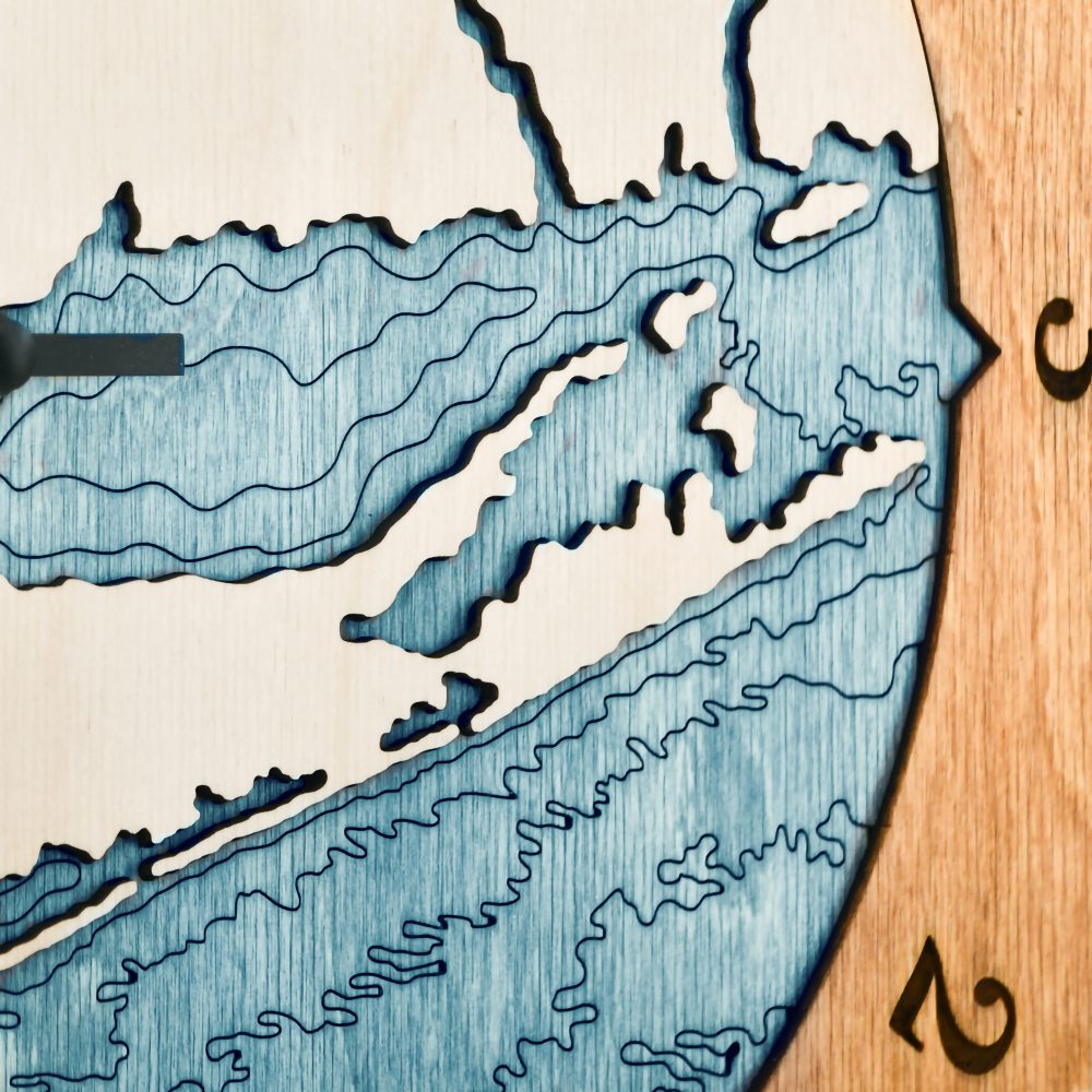 Long Island Sound Tide Clock Americana Accent with Blue Green Water Detail Shot 2