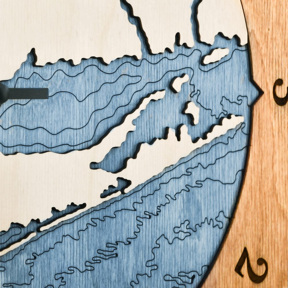 Long Island Sound Tide Clock Americana Accent with Deep Blue Water Detail Shot 2