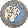 St. Simons Island Tide Clock Driftwood Accent with Deep Blue Water