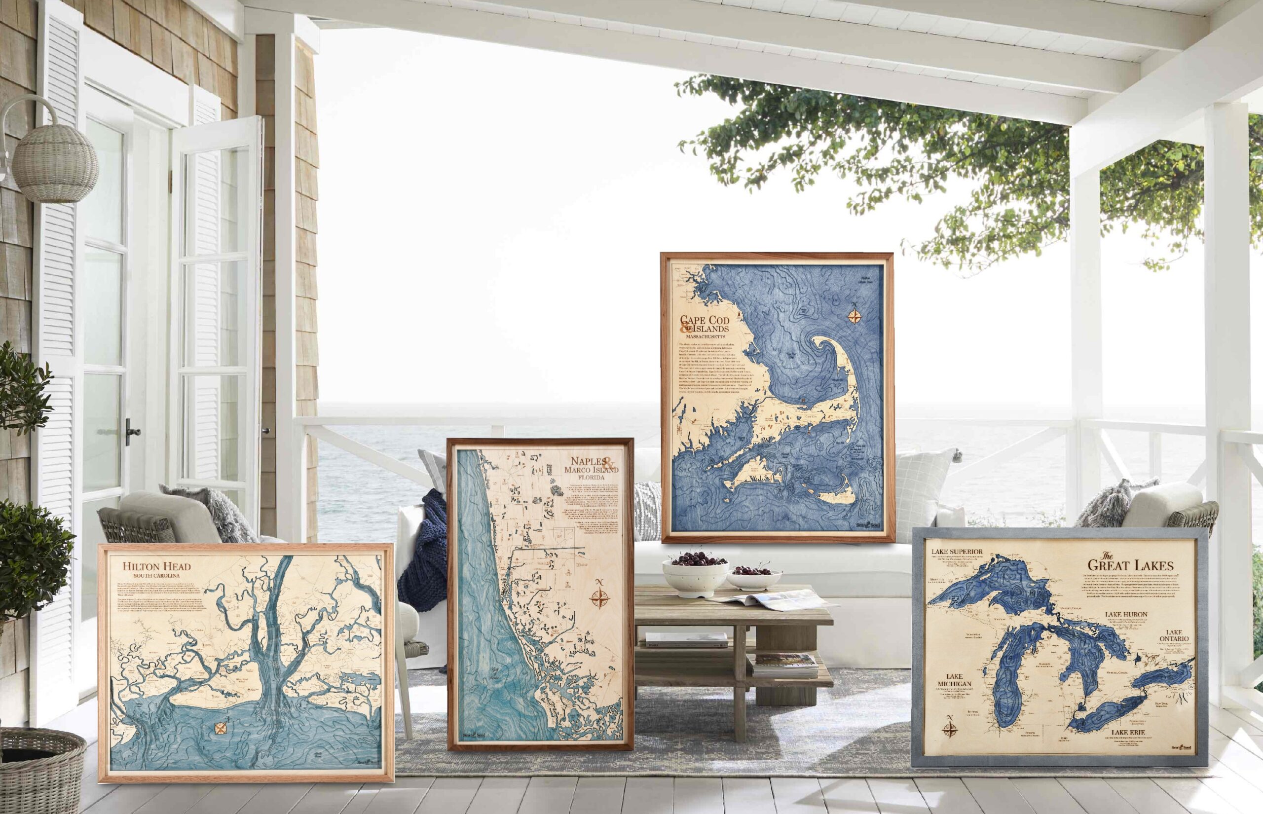 Puget Sound Nautical Map Wall Art - Sea and Soul Charts