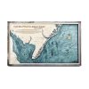 Cape May Nautical Map Wall Art Rustic Pine Accent with Blue Green Water
