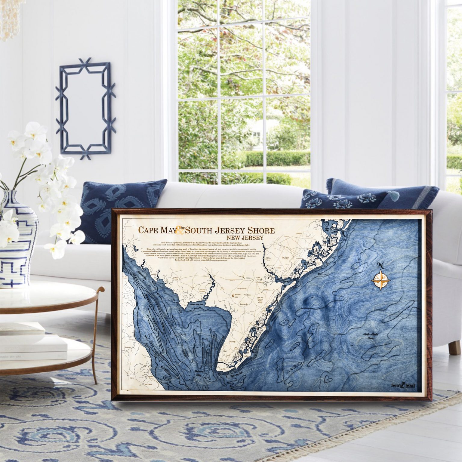 Cape May Nautical Map Wall Art - Sea and Soul Charts