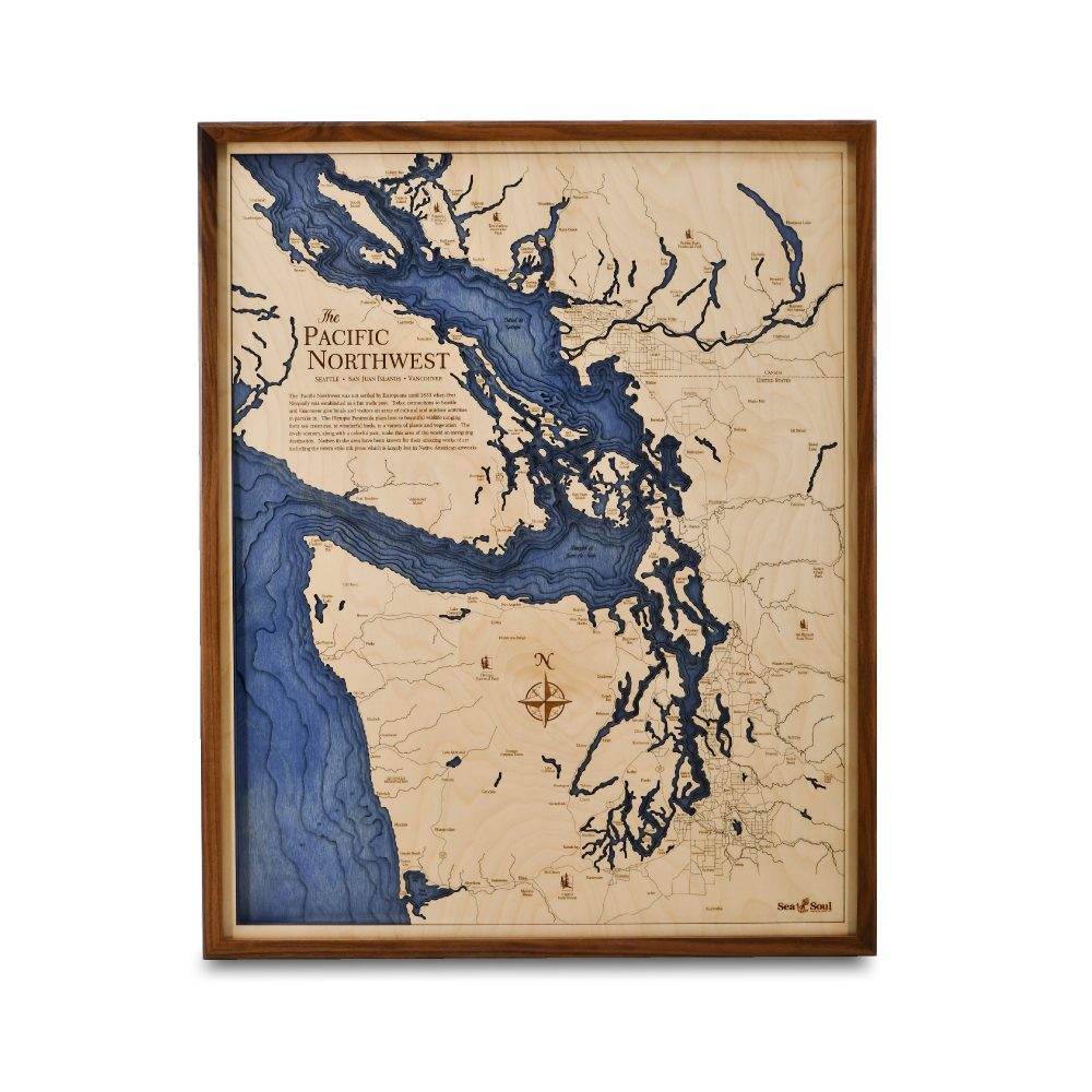 Pacific Northwest Nautical Wood Chart