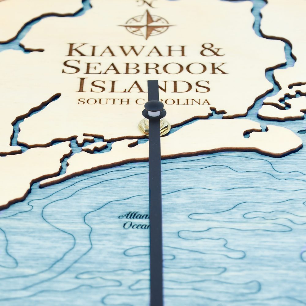 Kiawah & Seabrook Islands Tide Clock with Blue Green Water Detail Shot 1