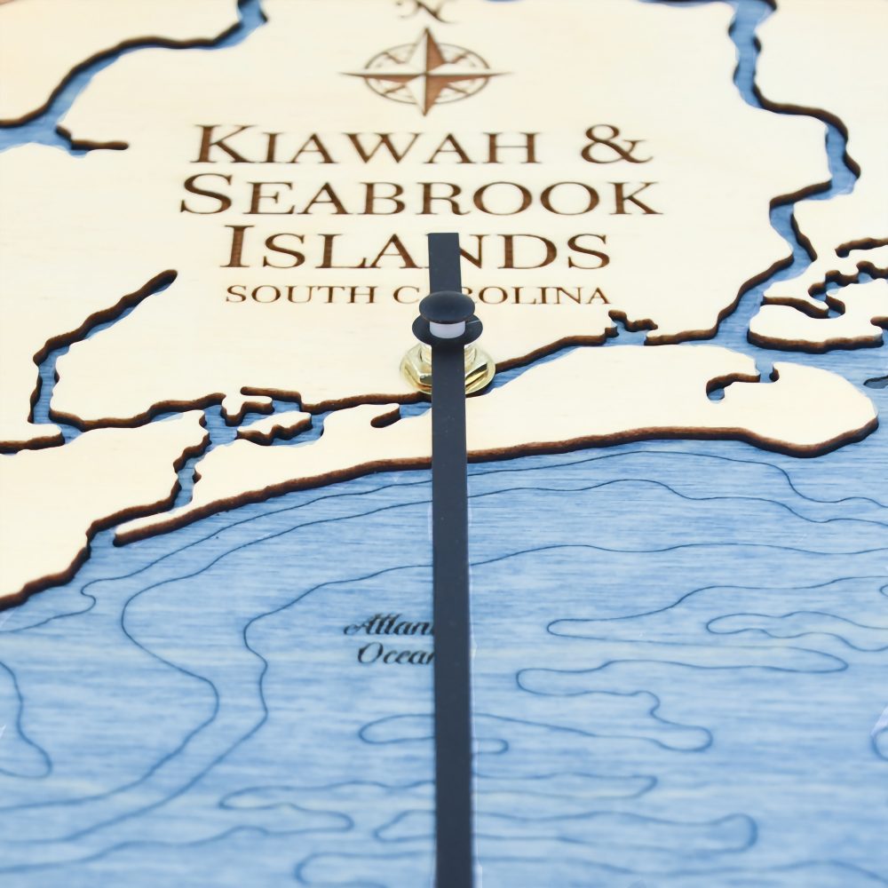 Kiawah & Seabrook Islands Tide Clock with Deep Blue Water Detail Shot 1