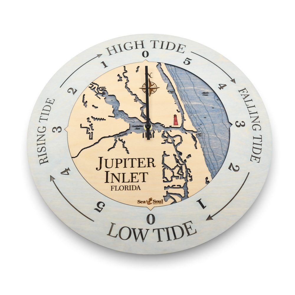Jupiter Inlet Tide Clock Sun Bleached Blue