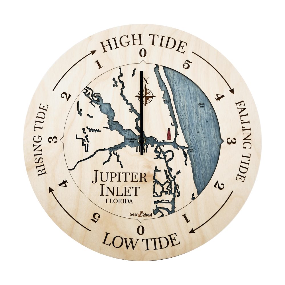 Jupiter Inlet Tide Clock All Birch