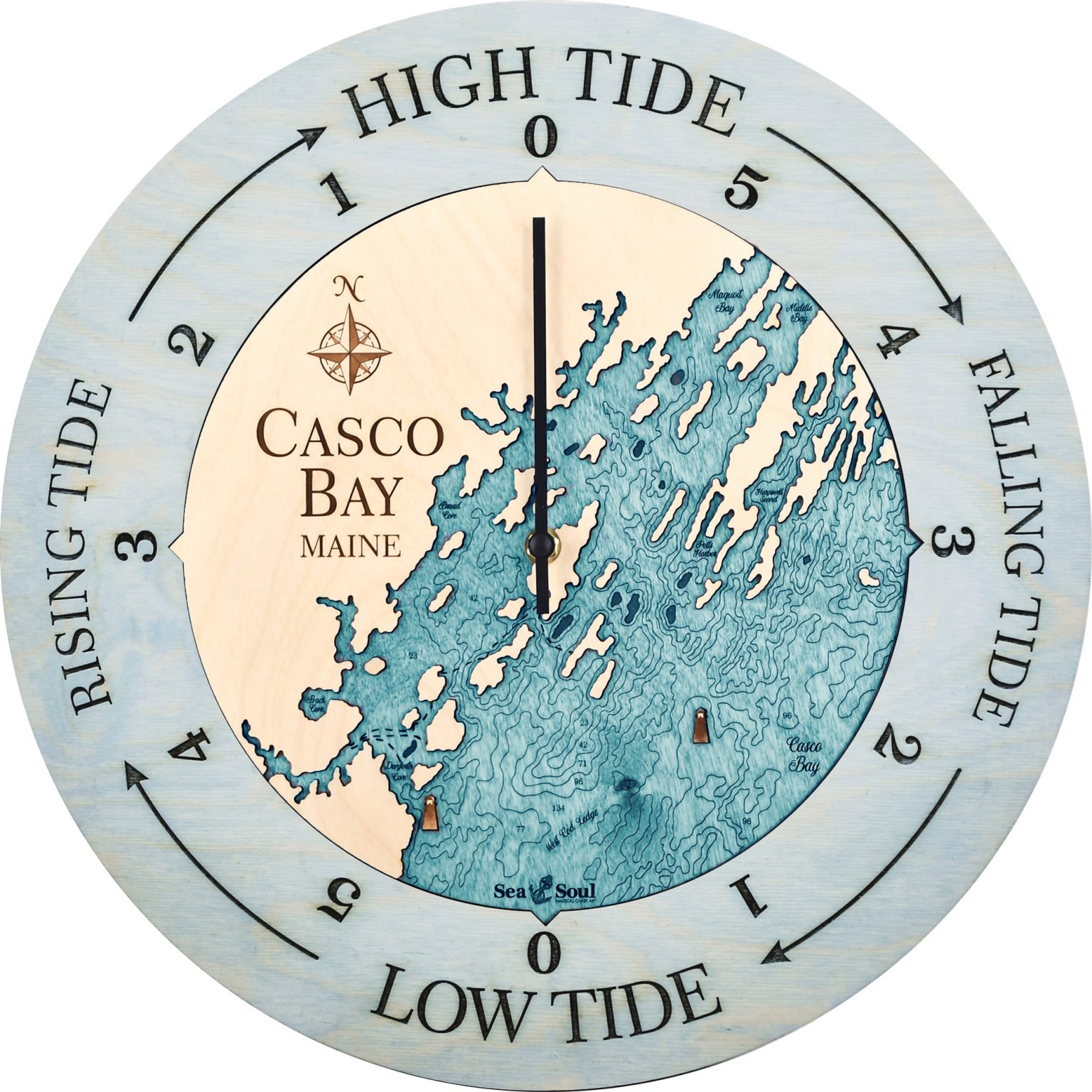 Casco Bay Tide Clock Sea and Soul Charts