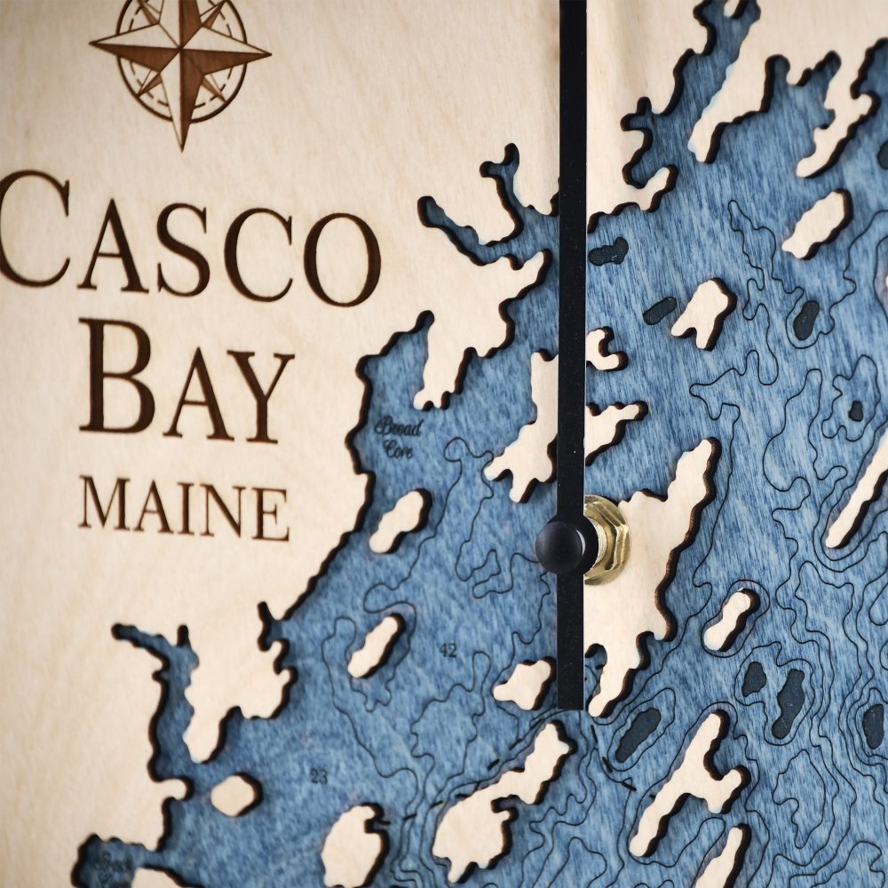 Casco Bay Tide Clock with Deep Blue Water Detail Shot 1