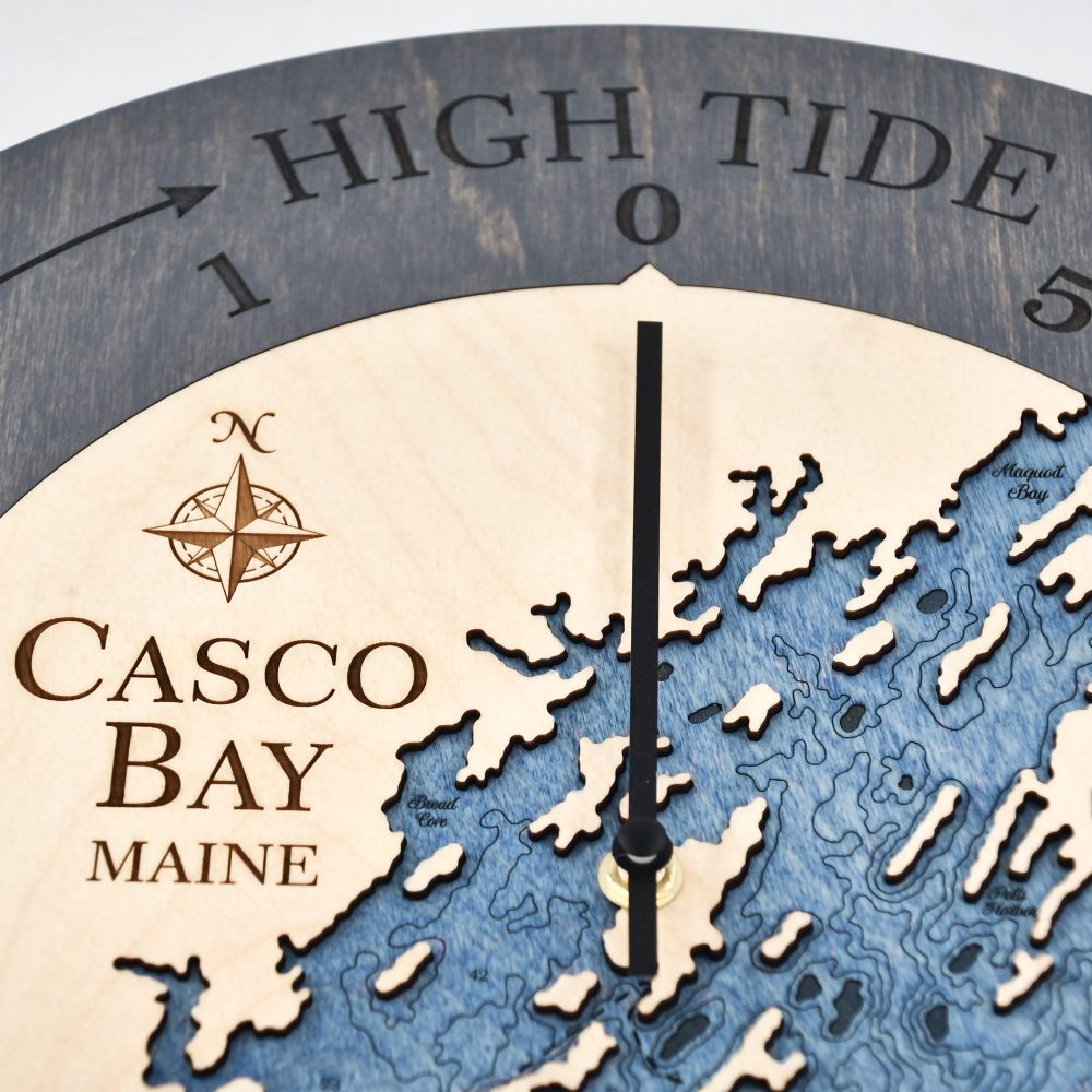 Casco Bay Tide Clock with Deep Blue Water Detail Shot 2