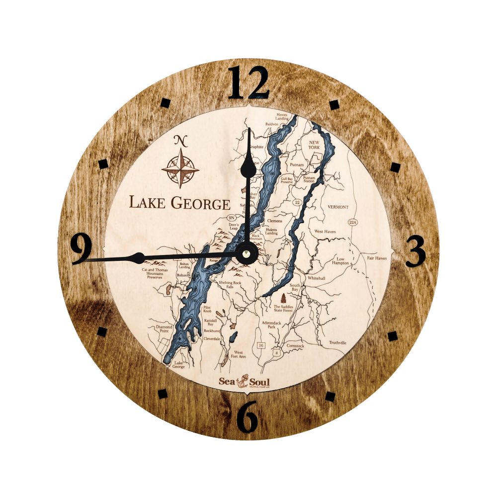 Lake George Nautical Clock Americana Accent with Deep Blue Water