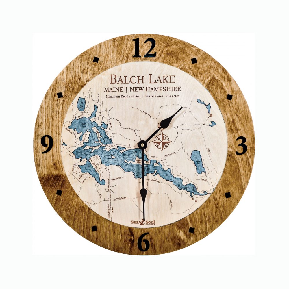 Balch Lake Nautical Clock Americana Accent with Blue Green Water