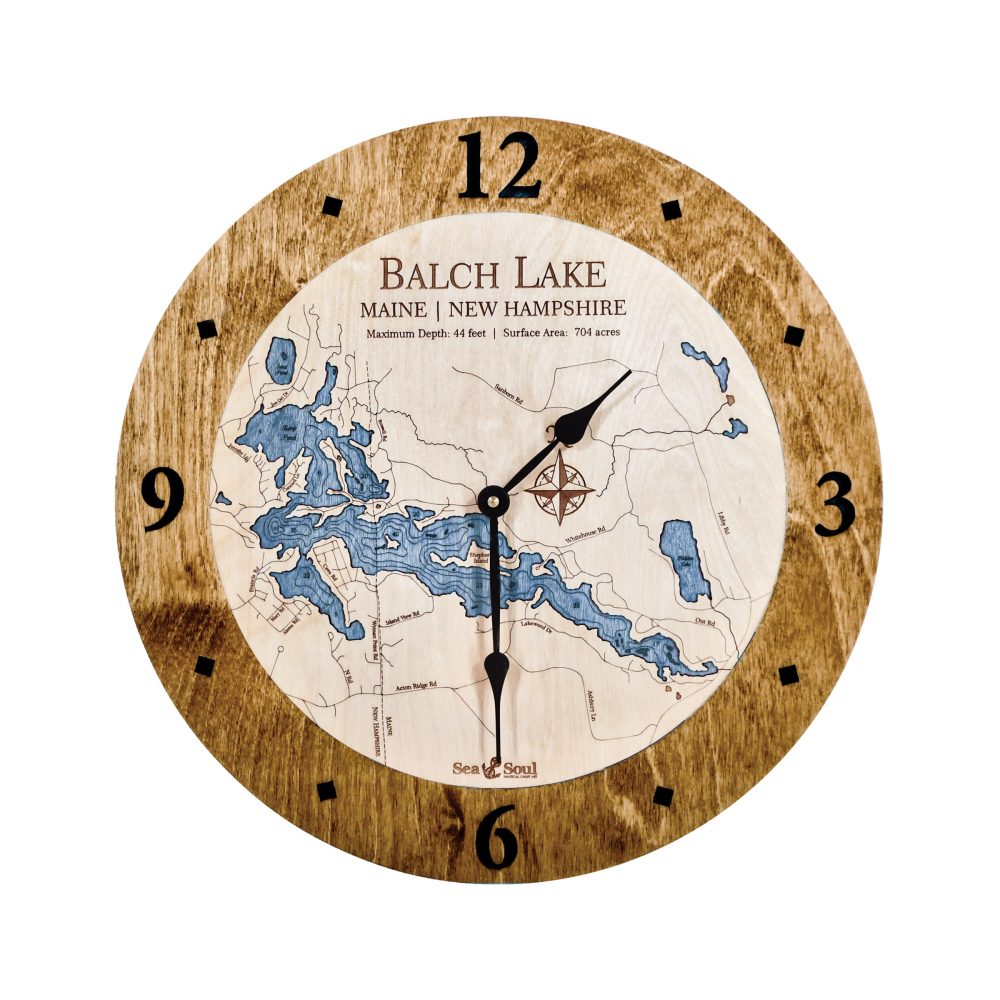 Balch Lake Nautical Clock Americana Accent with Deep Blue Water