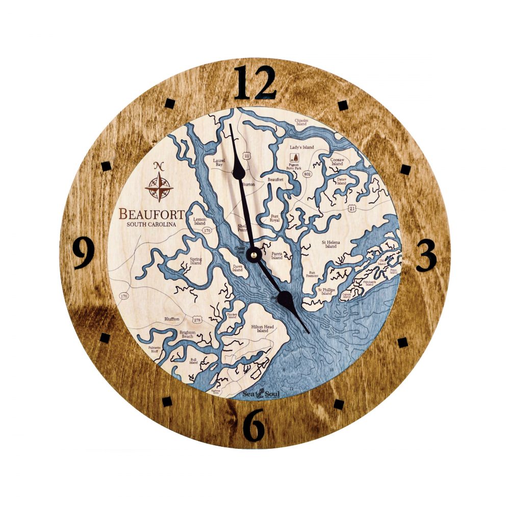 Beaufort South Carolina Nautical Clock Americana Accent with Deep Blue